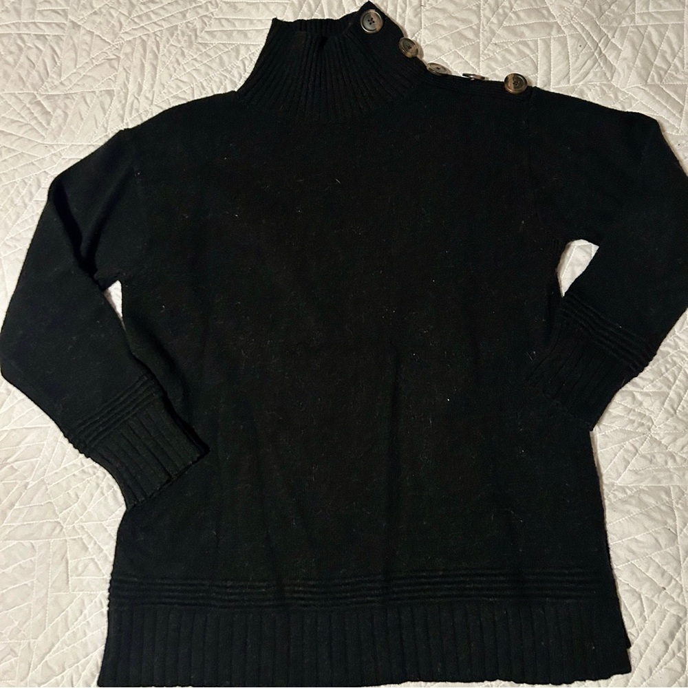 Anthropologie Margarita Tunic Sweater With Shoulder Buttons